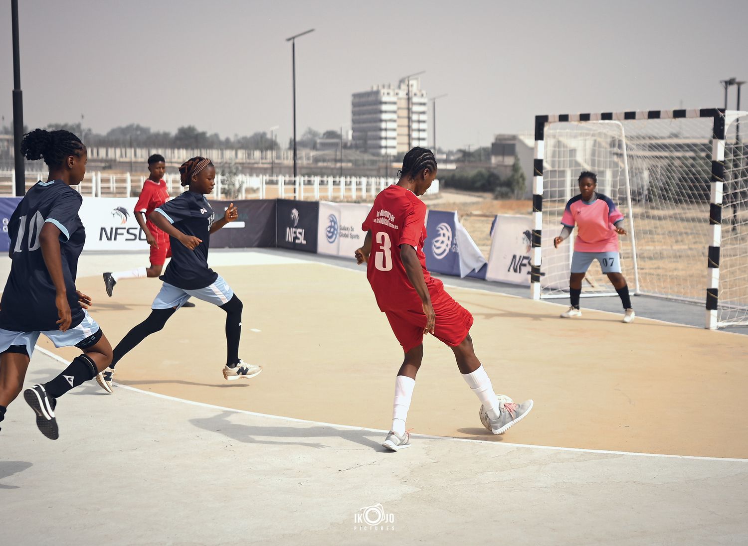 Action from the women's final